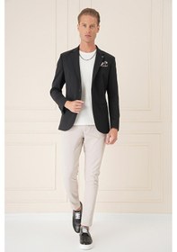 Resim Efor Comfort Fit Çift Yırtmaç Fleto Cep Esnek Pamuk Casual Siyah Ceket C 675 Siyah 