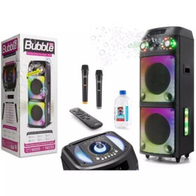 Resim Subzero WR170 12″×2 100W Bluetooth Müzik Kutusu | 2 Kablosuz Mikrofon & Kumandalı RGB Işıklar 