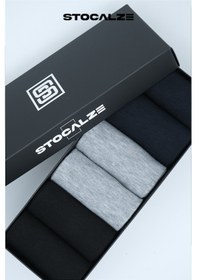 Resim Stocalze Bambu Erkek Uzun Konç Dikişsiz 6'lı Düz Soket Çorap. Nefes Alan Ve Terletmeyen Erkek Bambu Çorap Siyah - Lacivert - Gri 