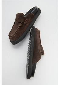 Resim Luvishoes Luvi Shoes Laven Kahve Süet Hakiki Deri Kadın Terlik Kahverengi 