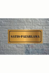 Resim GÜNEŞ LAZER Dekoratif Satış-Pazarlama Yazılı Yönlendirme Tabelası Gold Aynalı Pleksi 