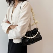 Resim Yeni Moda Bulut Koltukaltı Kadın Çapraz Çanta - Şık Ayrılabilir Zincir Askı, Altın Fiyonk Süslemesi, Tokalı Kapama, 4 Renkte Mevcut, Bayan Omuz Çantası, Günlük Geziler ve Alışveriş için Mükemmel, Kız Arkadaşın Doğum Günü veya Her Gün Hediye İçin Harika Bir Hediyelik 