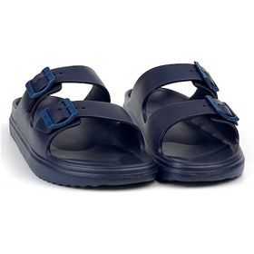 Resim Unisex Lacivert Çift Tokalı Kaymaz Taban Ayarlanabilir Hafif Günlük Plaj Terlik Lacivert 