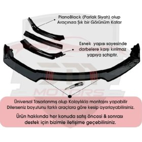 Resim DK Elektronik Vw Transporter Ön Karlık 3 Parça Lip Piano Black Siyah 