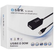 Resim S-LINK SL-UE145, Güçlendirilmiş USB Uzatma Kablosu 30 Metre 