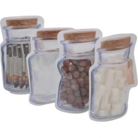 Resim Datatek Kavanoz Görünümlü Kilitli Poşet Çıtçıtlı ve Pratik Torba 4 Adet 