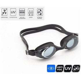 Resim Yetişkin Yüzücü Deniz Gözlüğü Anti Fog Buğulanma Yapmaz Uv Koruma Siyah 