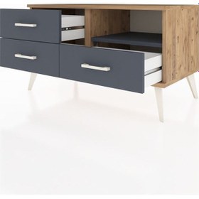 Resim Hyperion Şifonyer Tek Raflı 3 Çekmeceli 88x44x48 Çam-antrasit Antrasit 