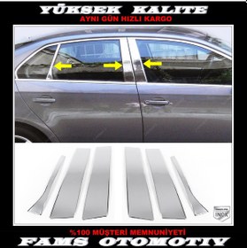 Resim Vw Jetta Krom Kapı Direk Seti 6 Prç 2005-2010 Arası P.Çelik 