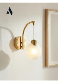 Resim Fiora Midye Cam Küre Duvar Aplik Gold & Krom Seçenekli Gold 