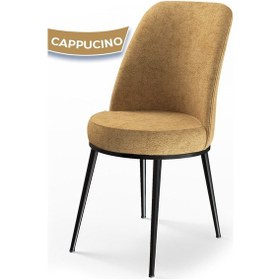 Resim Canisa Dexa Serisi, Üst Kalite Mutfak Sandalyesi, Cappucino Sandalye, Metal Siyah Iskeletli Cappucino Sandalye Siyah Ayak 