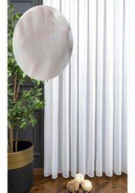 Resim Caserta 448 İpek Bambu Armür Dokuma Beyaz Düz Tül Perde 1.sınıf Premium Kalite Beyaz 