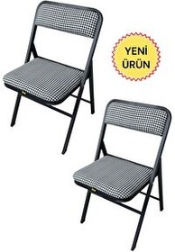 Resim Hey Modüler Mobilya 2'li Katlanır Kazayağı Siyah Piknik Kamp Sandalyesi 