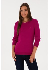 Resim U.S. Polo Assn. Kadın Fuşya Bisiklet Yaka Basic Kazak 50307763-VR023 