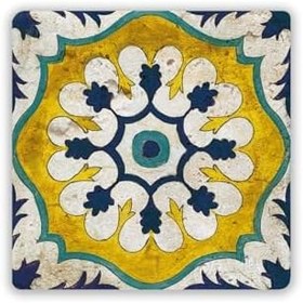 Resim Oscar Stone Decor Doğaltaş Baskılı Bardak Altlığı Tile Desen 10X10 Cm Stone Coaster Dsn128-1 