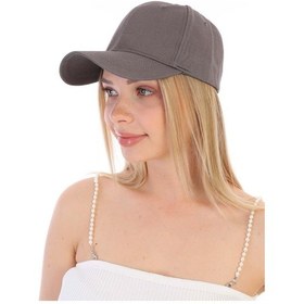 Resim Unisex Ayarlanabilir Spor Koyu Gri Basic Şapka Koyu Gri 