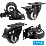 Resim Dashanshop 4 Adet 2" Ağır Hizmat Frenli Döküm Tahra Polyüretan Tekerlek Seti 