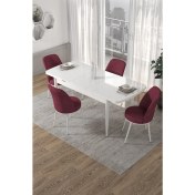 Resim Canisa Concept Canisa Via Serisi 80X132 Açılabilir Beyaz Yemek Masa Takımı 