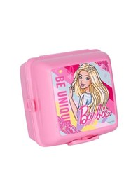 Resim Beslenme Kutusu 4 Bölmeli Barbie Pembe Renk No:2 Kız Figürlü 1 Adet Yemek Saklama Kabı Beslenme Çantası Pembe 