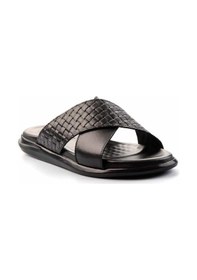 Resim Bambi Siyah Leather Erkek Terlik E04433045043 Siyah 