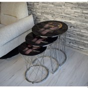 Resim 3 'Lü HASIR ZİGON SEHPA CAM: ARAP KIZ AYAK: NİKEL 