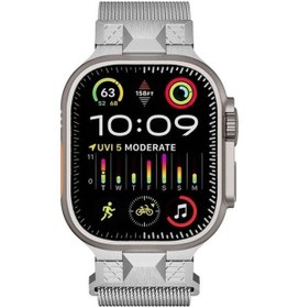 Resim iOS Uyumlu Watch Ultra 49mm Zore Krd-107 Metal Hasır Kordon 