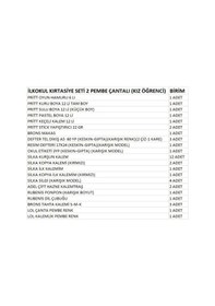 Resim İlkokul Kırtasiye Seti 2 Pembe Çantalı Kız Öğrenci 