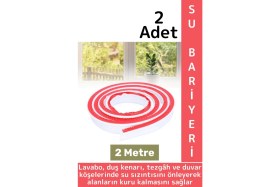 Resim Uzun Ömürlü Lavabo Duş Kenarı Su Sızıntısı Önleyen Kendinden Yapışkanlı Su Bariyeri 2 Metre x 2 Adet 