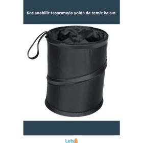 Resim Letsii Katlanabilir Dayanıklı Araç Içi Çöp Torbası 