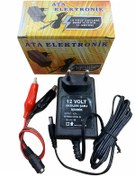 Resim 12 Volt Kuru Tip Akü Şarj Pil Şarj Cihazı Adaptör + Maşalı 1A 