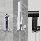 Resim Duvara Monte Banyo Organizatör Raf, Plastik Askılı Raf, Banyo Depolama için Çok Fonksiyonlu Tutucu, Metal Boru Olmadan, Döşeme Demir, Saç Kurutma Makinesi, Elektrikli Diş Fırçası, Banyo Depolama için 