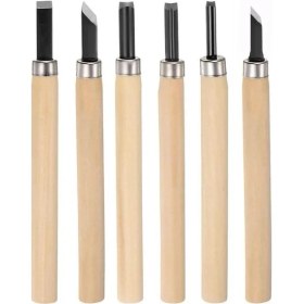 Resim Ahşap Seramik Oyma Seti 6 Lı 1 Paket Iskarpela Seti Paslanmaz Çelik Bıçaklı Ağaç Oyma Heykel Hobi Kretuar Gravür 