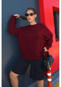 Resim Madmext Bordo Bisiklet Yaka Kadın Triko Kazak Mg2494 Bordo 