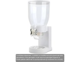Resim Jet's Home Cornflakes Dispenseri 3,5 L Tahıl, Müsli, Granola ve Kuruyemiş Için Hijyenik Kahvaltı Sunum Aparatı 