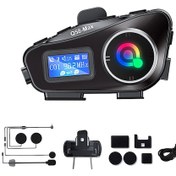 Resim Springsun Q58max Motosiklet Kaskı Bluetooth Kulaklığı - 500m İki Kişilik Konuşma, Fm Radyo, Led El Feneri, Yumuşak Ve Sert Mikrofon 