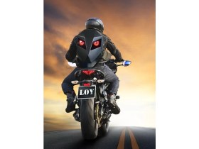 Resim Prıme Karbon, LED Gözlü Motorcu Sırt Çantası Ledli Sırt Çantası, Telefon Kontrol Kask Taşıma Çantası 