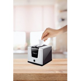 Resim Flora Modern Peçetelik, Dekoratif Peçete Dispenseri ve Düzenleyicisi F290 Beyaz 