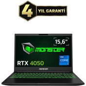Resim MONSTER Abra A5 V20.7.2 Intel Core I7 13620h 32gb Ram 1tb Ssd Rtx 4050 Freedos 15,6" Fhd 165 Hz 