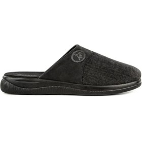 Resim Muya Anatomik Taban Erkek Ev Terliği Günlük Kullanım İçin Konforlu Siyah Kumaş Malzeme 