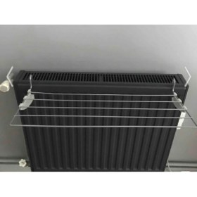 Resim Beyaz Petek Üstü Çamaşır Kurutmalık, 60 Cm, 5 Telli, Aparatlı, Gri 