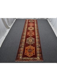 Resim Zehra Abla Halı Vintage El Dokuma Şaheser Otantik Göbekli Herki Yolluk Yün Halı 5651 Renkli 