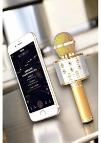 Resim Şarjlı Ve Uzun Pil Ömürlü Karaoke Mikrofon Usb Bellek Destekli, Profesyonel Ses 