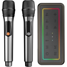 Resim Microlab M60 Vega 100W Rgb 2 Adet Kablosuz Mikrofonlu Bluetooth Karaoke Hoparlör (15.000MAH Batarya) 