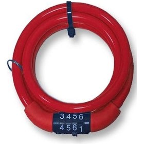 Resim İmpact Lukid 8x100 MM Şifreli Bisiklet Kilidi Kırmızı Çok Renkli 