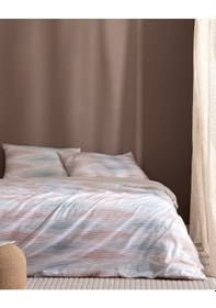 Resim Madame Coco Faye King Size %100 Pamuk Ranforce Baskılı Nevresim Takımı - Bej Ekru 