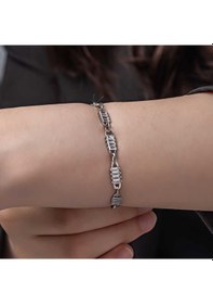 Resim 925 Ayar Gümüş Baget Taşlı Kadın Bileklik Beyaz 