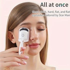 Resim 1 Adet USB Isıtmalı Kirpik Kıvırıcı - Anında Hacim ve Kaldırma, Ayarlanabilir Sıcaklık Kontrolü, Hassas Ten Renkleri için Kirpik Kıvırma Aleti, Evde/Seyahatte Kullanım İçin Kirpik Kıvırma Makinesi, Hediye (Isıtmalı Kirpik Kıvırma Aleti) 