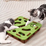 Resim Kedi Eğlence Kutusu - Etkileşimli Pati Baskı Kazıma Sahnesi, Dayanıklı İç Mekan Kedi Bulmaca Oyuncak, Zihinsel Stimulation ve Fiziksel Aktivite için, 2 Rastgele Renkli Top içerir, Pilsiz Tasarım 