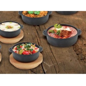 Resim Hepta Collection ,pişirme Kabı, Lv Eco Gv 11 K4, Yuvarlak Güveç, Ahşap Altlık, Çap 11 Cm, Dökme Demir, Siyah 