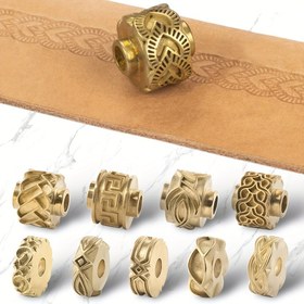 Resim 1 Adet Metal Sahte Deri Kabartma Tekerlek Aleti, Sağlam Saplı Değil - DIY Sahte Deri El Sanatları için Hassas Rulo Mekanizması ile Dokulu Desenler, Sahte Deri Yüzeylerde Kullanım, Kemer Yapımı | Geometrik Tasarım | Metal Kabartma Tekerleği 